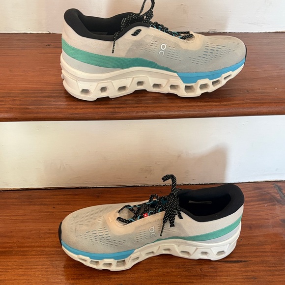 On Running Athletic Shoes in White and Blue - Picture 2 of 5